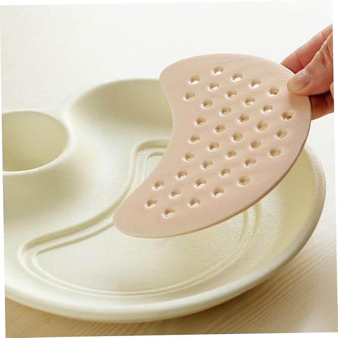 Healifty Draining Design Ceramic Plate Dumpling Dipping Dish Sauce Compartment Multi-purpose Serving Tray