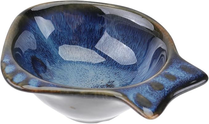 Unique Japanese Fish Plates Ceramic Condiment Dish Dipping Sauce Bowl for Appetizers Seasoning Boys and Girls Families