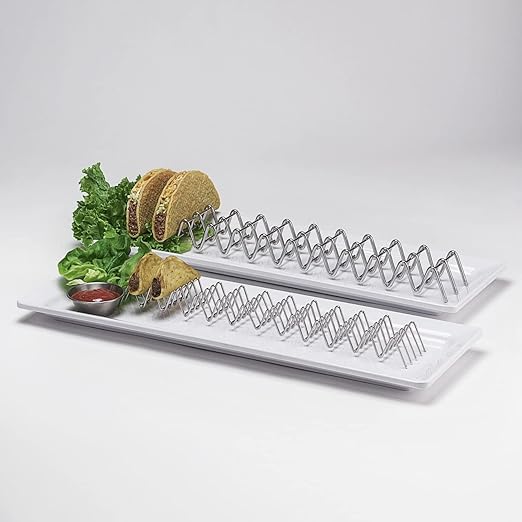 G.E.T. 4-81828 Stainless Steel Taco Holder / Stand, Holds 12 Tacos