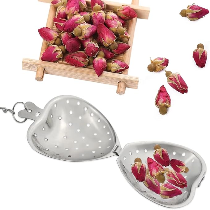 15Pcs Loose Leaf Tea Infuser Stainless Steel Tea Balls Tea Strainer Tea Interval Diffuser for Loose Tea Heart Shape Metal Tea Filters with Extended Chain Hook for Cup Bottle