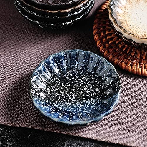 Plates Chinese Style Small Plate Ceramic Household Ketchup Sauce Plate Round Snack Plate Suitable for Snacks, Nuts, Candies Small Plates(C)