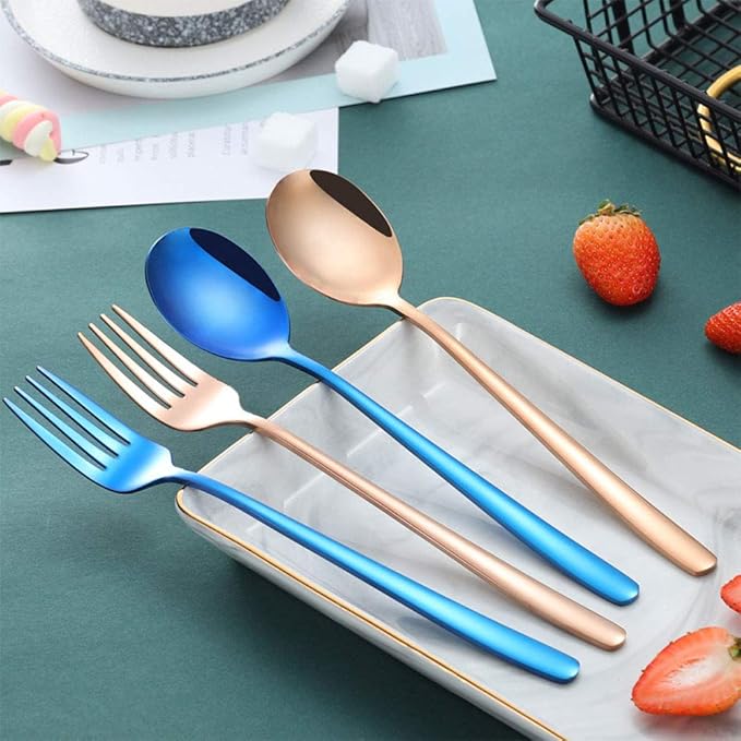 3pcs/6pcs Set Cutlery Dinnerware 304 Stainless Steel Flatware Set Tableware Dinner Spoon Fork Chopsticks Sucker Flatware Serving Sets (Silver - 3pcs)
