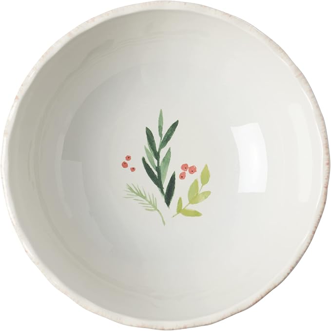 Lenox 894194 French Perle Berry All-Purpose Bowls, Set of 4, White, Christmas Drinkware, Holiday Hosting