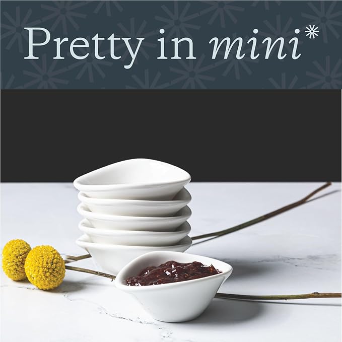 Vikko Small Dipping Bowls, Set of 4 Mini Ceramic Charcuterie Bowls, 1 Ounce Round Soy Sauce Dish
