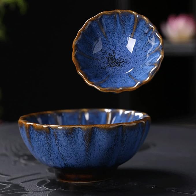 123Arts 4pcs Ceramic Retro Kiln Change Appetizer Plates Seasoning Dishes Relish Dishes,4inches