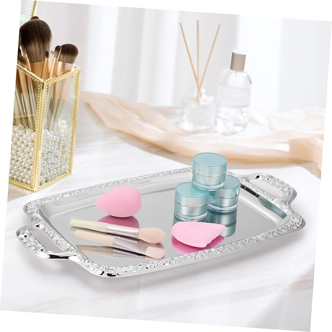 VALICLUD 1Pc Chic Metal Serving Tray Vintage Style Bread Container for Dining Room Kitchen Home Multi Purpose Tableware for Serving and Storage