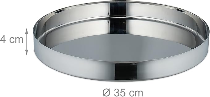 Relaxdays Silver Stainless Steel Serving Tray