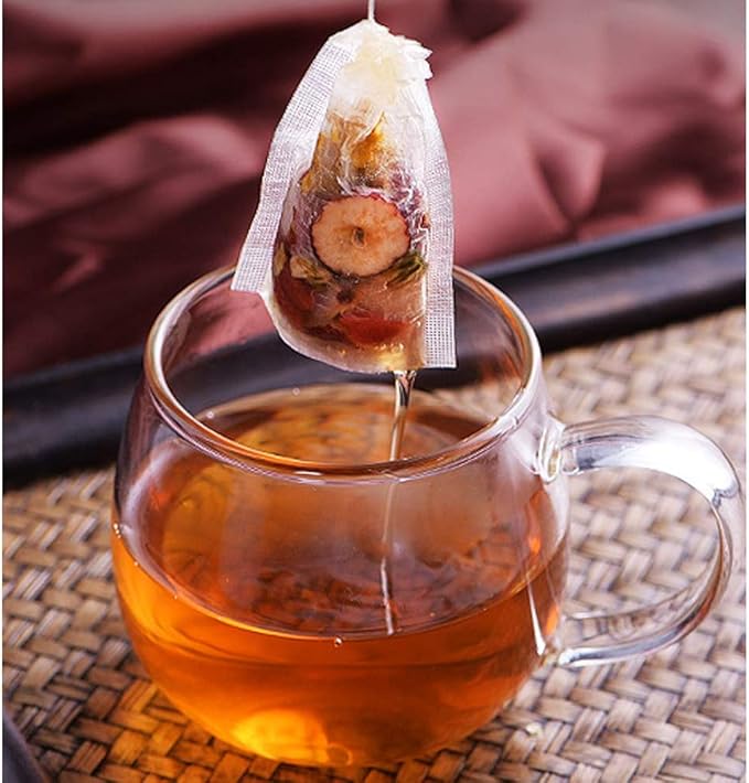 Numola Disposable Drawstring Tea Filter Bags, Empty Tea Bags Corn Fiber Natural Material Tea Infuser Bag for Herb & Tea Loose Leaf Tea 200 Pcs (4.2" x 3.2")