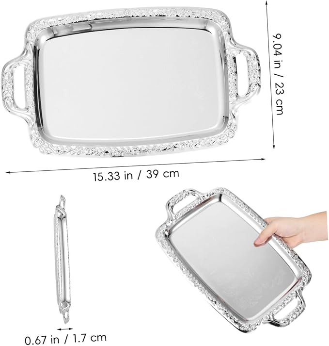 VALICLUD 1Pc Chic Metal Serving Tray Vintage Style Bread Container for Dining Room Kitchen Home Multi Purpose Tableware for Serving and Storage