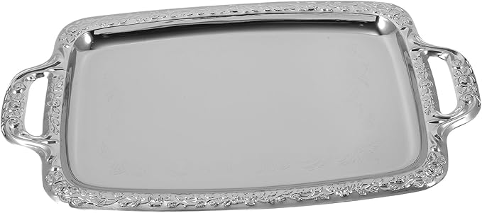 VALICLUD Metal Serving Tray, Decorative Food Storage Plate for Living Room, Tableware Organizer