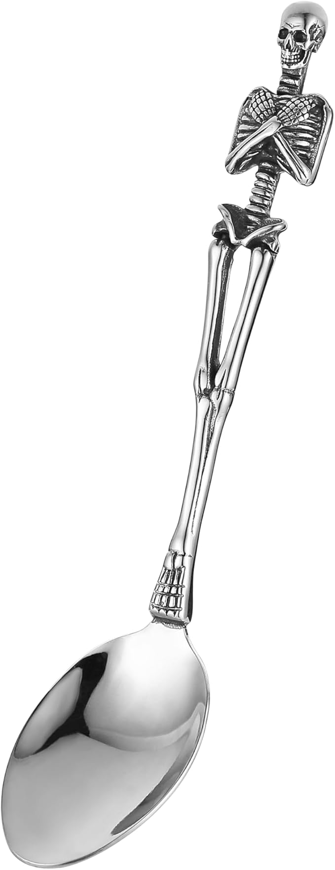 HZMAN Dinner Spoon Stainless Steel Flatware Spoon Gothic Skull Tableware for Home Kitchen Restaurant Halloween Easter Decoration