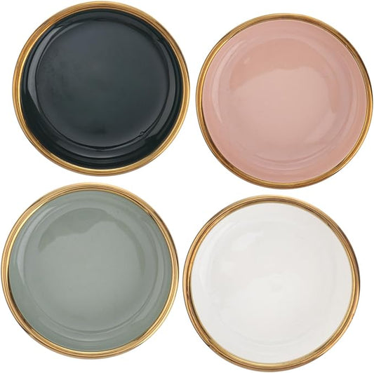 IMIKEYA 4pcs Assorted Color Ceramic Seasoning Bowls Creative Dipping Sauce Dishes for Appetizers for Home Restaurant and Food Store Use