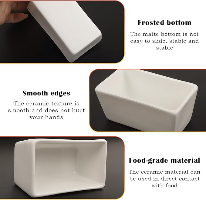 Nsmykhg Ceramic Sugar Packet Holders, 8 Pack 5 Oz Porcelain Sugar Bag Bowl Caddy, Tea Packet Storage Container, Sugar Packet Organizer for Kitchen, Cafe & Restaurant, 4.2" L x 2.4" W x 2" H