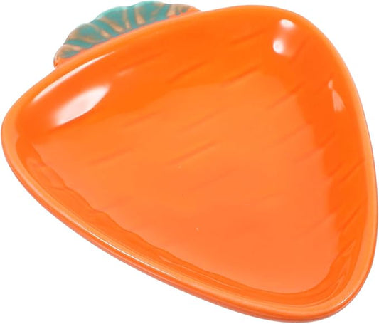 Zerodeko Carrot Seasoning Dish Porcelain Appetizer Plate Dipping Bowl Ceramic Sauce Dish