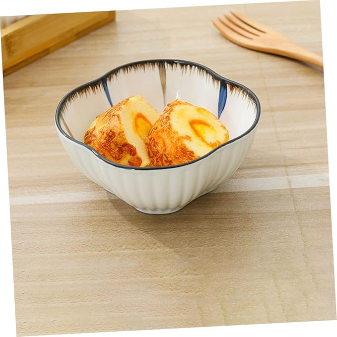 Stylish Ceramic Snack Dish Set for Home Japanese Seasoning Plates with Cherry Blossom Design for Appetizers Dipping Sauces and Snacks Serving Plates for Parties and Everyday Use