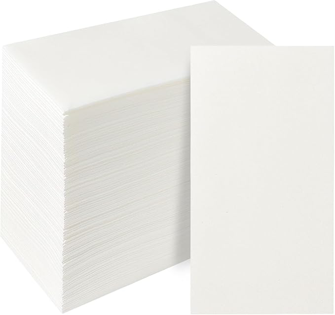 Disposable Hand Towels, Linen Feel Guest Towels, Cloth Like Paper Napkins, Thick, Elegant, Absorbent White Hand Towels For Kitchen, Parties, Bathroom, Events, 7.8” X 15.7”, Total 100 Pcs