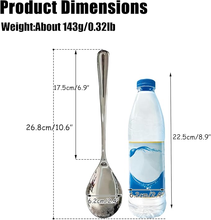 Serving Spoons,Heavy Duty 304 Stainless Steel Buffet Serving Spoons,Dishwasher Safe 10.6'' Pack of 2
