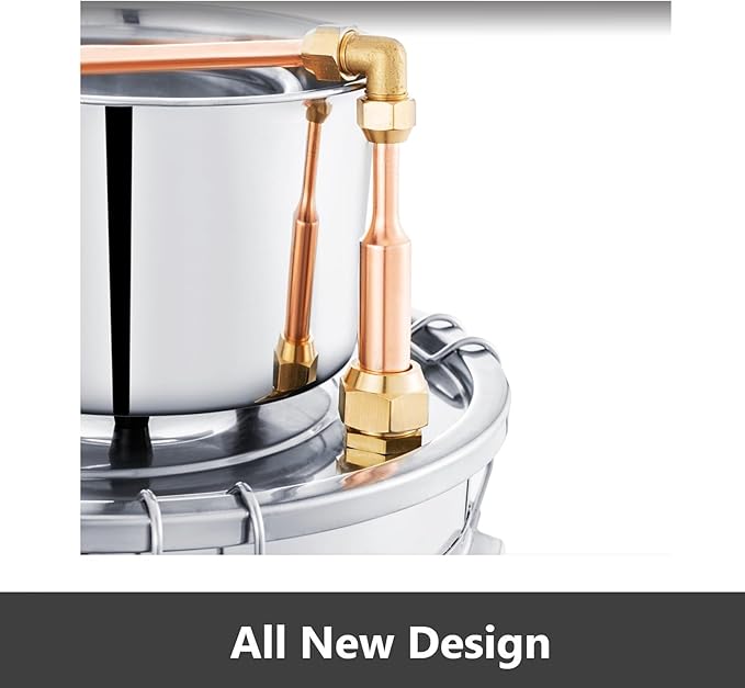 Shine Still Alcohol Distiller Home Brewing Distillery Kit 8 Gallon Stainless 2 Pots Upgraded Copper Tube with Water Pump Home Brewing Kit for DIY Whisky Brandy Wine Making