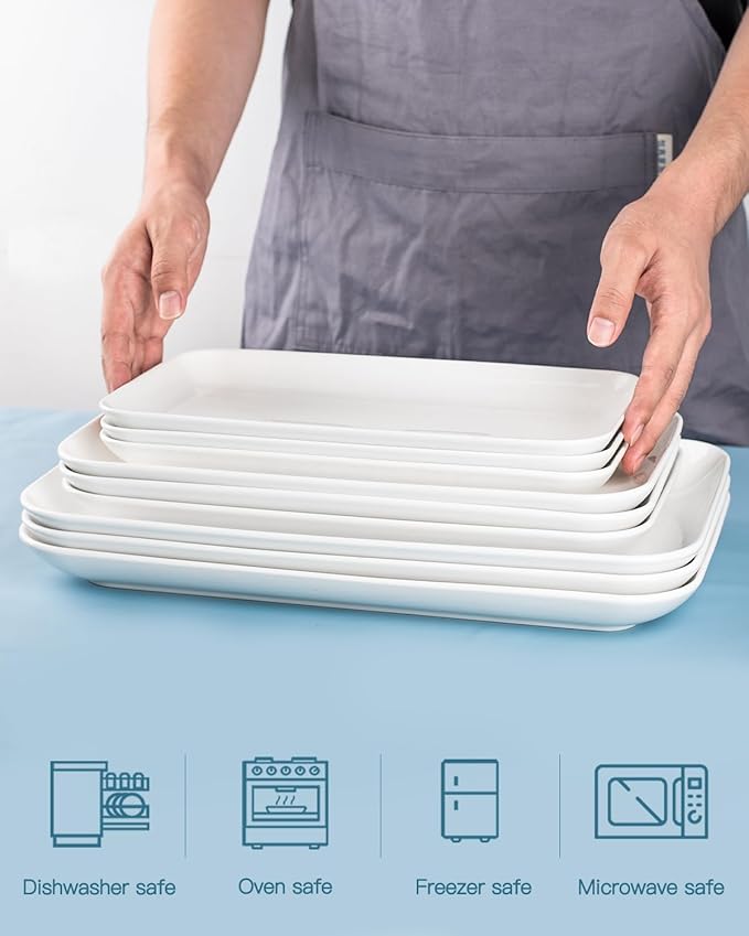 Delling Large 3 Tier Serving Tray Set, 14 Inch Tiered Serving Stand, Sturdier Rack with 3 Porcelain Serving Platters, Suitable for Dessert Table Display Set, Serving Dishes for Entertaining