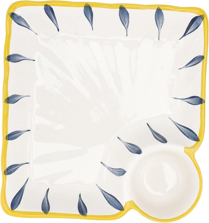 PRETYZOOM Ceramic Plate Dipping Saucer Food Service Dish Hot Pot Serving Plate for Party
