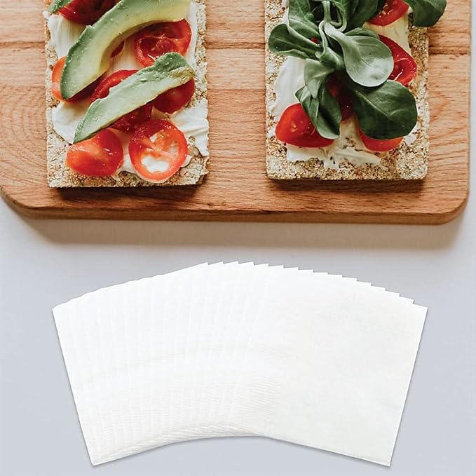 600 Pack Cocktail Napkins Paper - 3-Ply Quality White Beverage Napkins - Restaurant, Event, Café, Party, Bar Napkins - 10" x 10" Unfolded