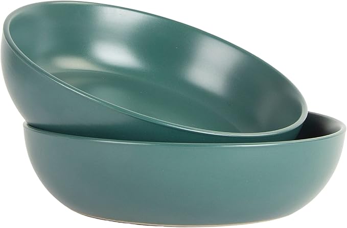10 Strawberry Street Wazee Matte 9"/48oz Serving Bowl, Set of 2, Emerald Green