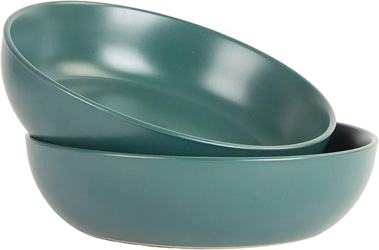 10 Strawberry Street Wazee Matte 9"/48oz Serving Bowl, Set of 2, Emerald Green