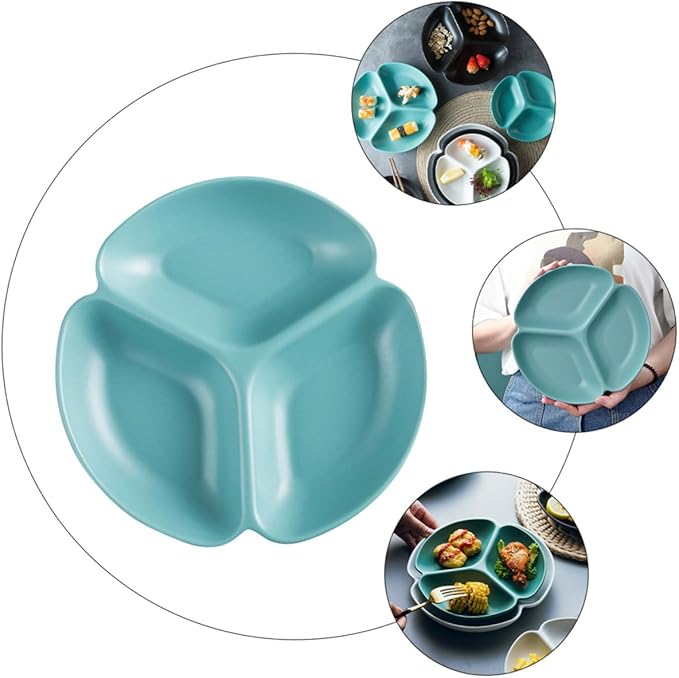 Gatuida Ceramic Fruit Divided Plate Irregular Design Appetizer Serving Platter Snack Storage Tray for Parties Stylish Food Presentation for Entertaining