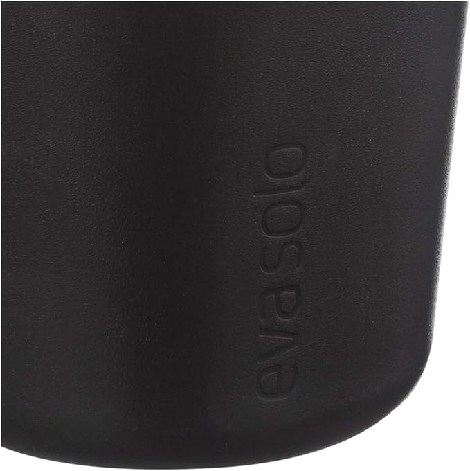 Eva Solo | 2 Cafe Latte Tumbler Mugs | 12 oz Porcelain Coffee Cup Tumblers with Silicone-coated Grip | Danish Design, Functionality & Quality | Black