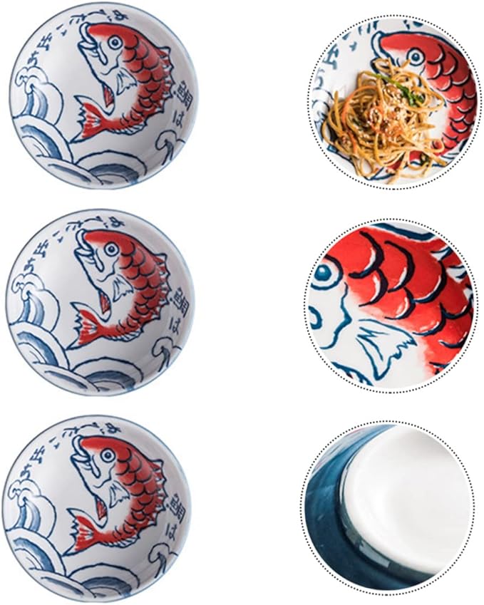 6 Pcs Seasoning Dish Seasoning Plate Metal Practical Plates Sushi Dipping Bowl Japanese Dishes Bowl Ceramic Sauce Dish Flatware Appetizer Plates Dessert Pearlescent Ceramics