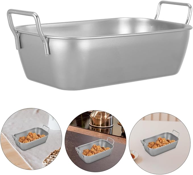 Unomor 2sets Stainless Steel Snack Serving Tray Storage Tray for Parties BBQ and Picnics Easy to Clean with Smooth Surface Multi Purpose Food Container 2pcs*2