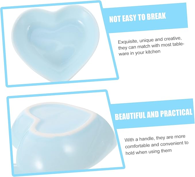 GLEAVI 6Pcs Heart Shaped Sauce Dishes Japanese Style Appetizer Plates for Dipping Sauces and Condiments for Home and Restaurant Use Decorative Serving Bowls