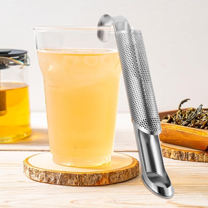 New Upgraded Stainless Steel Tea Diffuser with Hook Handle, Fine Hole Diffuser for Bulk Tea and Coffee (1PC)