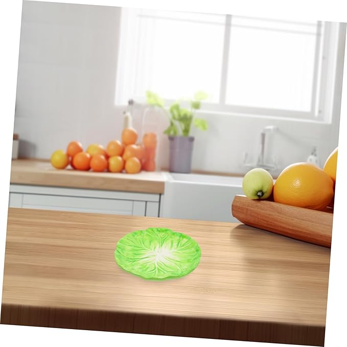 Custom Cabbage Plate Green Dish Set Stylish Ceramic Serving Platter for Home