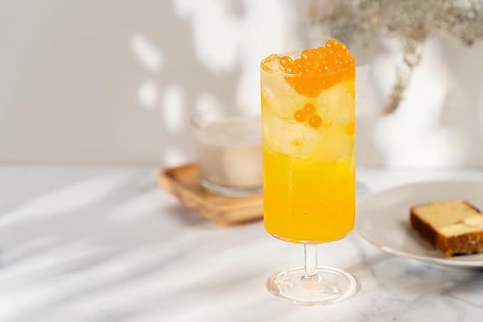 Tea Zone [2 Pound] Passion Fruit Popping Pearls, Bubble Tea Topping for Boba Tea Beverages, Sweets, Ice Cream Topping -B2055 (2.0lb)