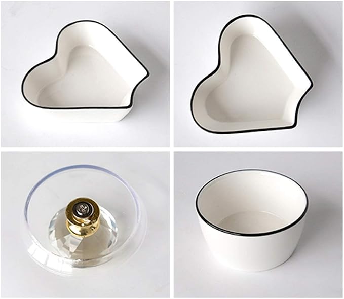 Dipping Bowls Ceramic Appetizer Plate, Snack Plate, Tableware, Seasoning Plate, Dipping Sauce Plate, Fruit Plate with Bracket Platter Sauce Dish (A)