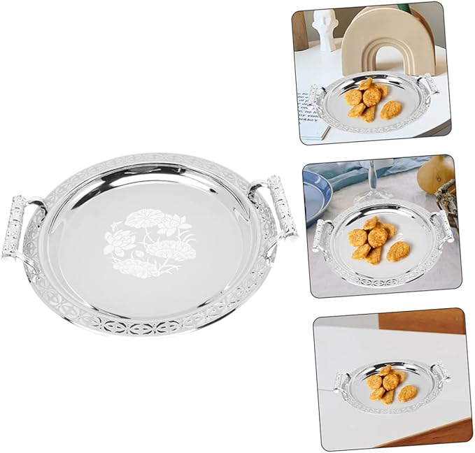 European Style Fruit Serving Tray with Elegant Pattern for Home Display Snacks and Fruits Multi Functional Candy and Snack Storage Dish