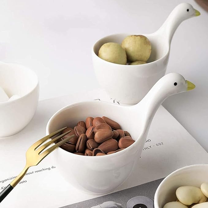 Beautiful Funny Duck Ssauce Dish- Kitchen Home Sushi Soy Dipping Bowl Appetizer Plates Ceramic Serving Dish Sauce Plates/4Pack