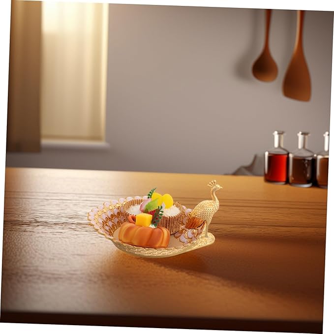 Mobestech Elegant White Fruit Serving Tray Decorative European Style Dessert Plate for Party Snacks
