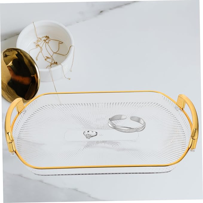DOITOOL Reusable Rectangle Storage Plate Multipurpose Serving Tray for Fruits Snacks Desserts and Jewelry Sturdy Design with Handles for Home and Events