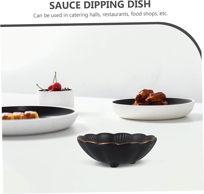 OUNONA 1pc Ceramic Sauce Dishes Snack Plate Seasoning Dipping Plate Little Appetizer Container Flavor Dish