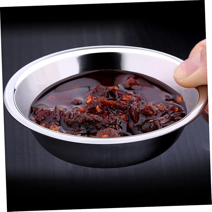 8Pcs Stainless Steel Sauce Plates for Kitchen Condiments and Seasoning Small Appetizer Plates for Soy Sauce Vinegar Spices and Dips Easy to Clean and Store Simple Design Matching Tableware