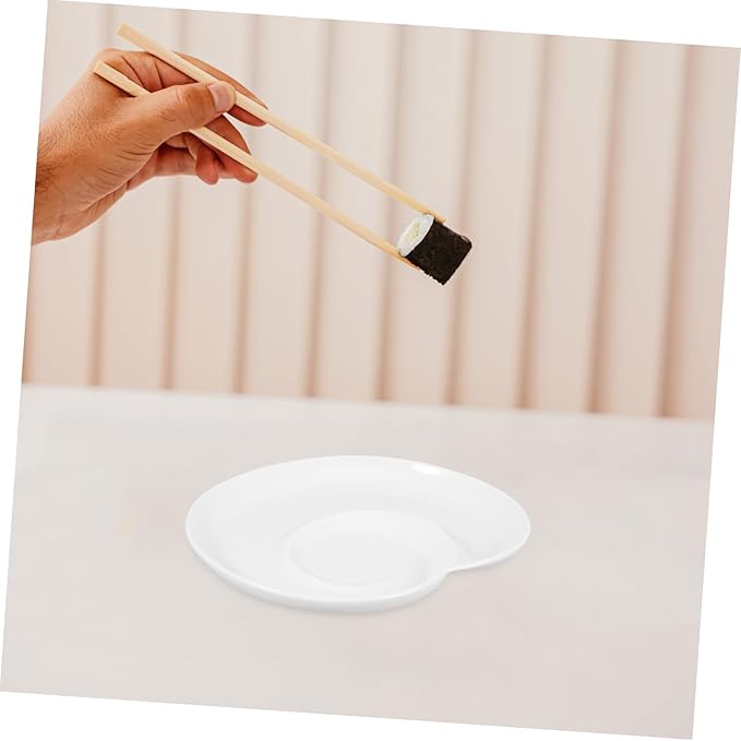 Divided Dumpling Plate Elegant Ceramic Breakfast Plate with Sauce Section for Appetizers Sushi and Dips for Home Restaurants and Buffets