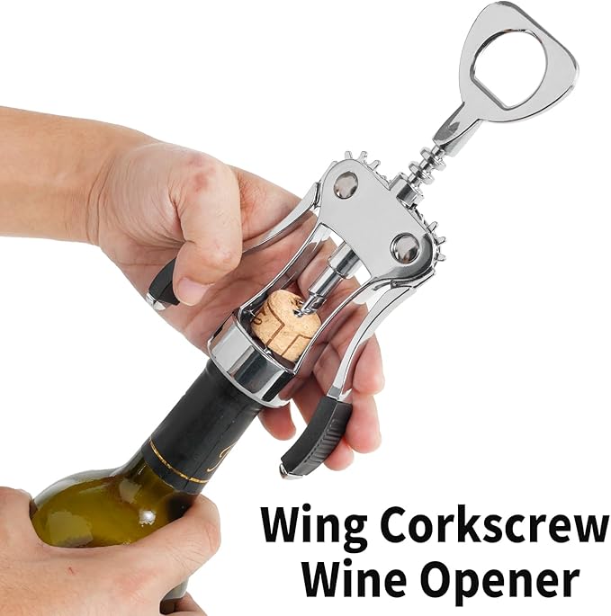 10PCS Wine Bottle Opener Stainless Steel Beer Bottle Opener Corkscrew Wine Opener Wine Corkscrew Manual Wing Corkscrew Elegant Wine Opener Tool