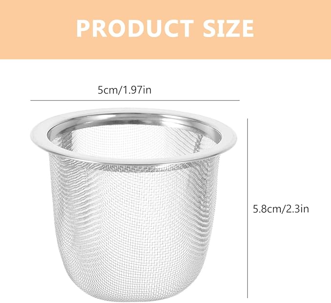 Sturdy Tea Filter Infuser for Loose Leaf Tea 2.28 Inch Diameter Metal Strainer Suitable for Home Brewing Herbs and Spices