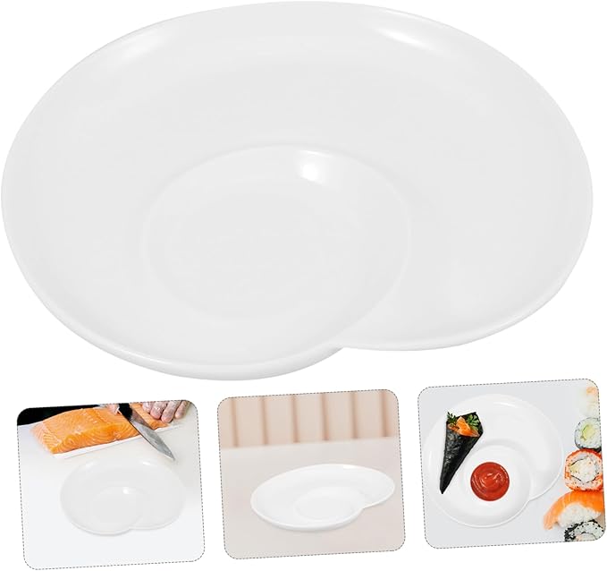 Healifty Compartment Plates Ceramic Food Serving Tray Snacks Dessert Serving Plate