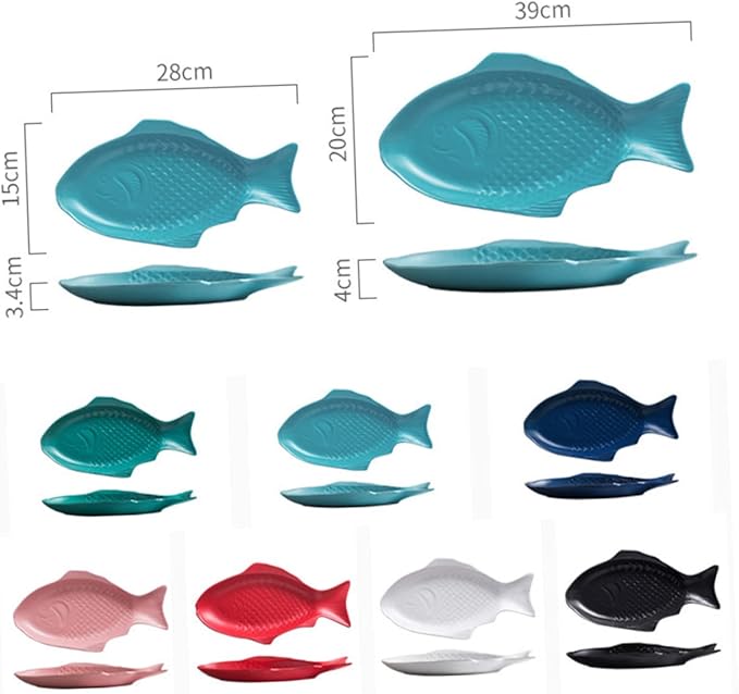 Unique Fish Shape Ceramic Plate Snack Storage for Dinnerware Fish Decor for Home