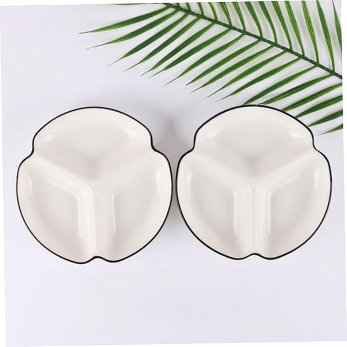 Ceramic Portion Control Plate Divided Dinner Plate for Diet Management for Serving Fruits Salads and Appetizers Heat Resistant Easy to Clean Design