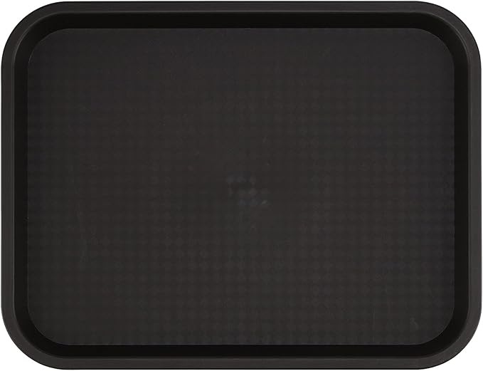 ZOENHOU 14 Pack 14 x 10 Inch Plastic Fast Food Tray, Rectangular Plastic Cafeteria Trays Food Serving Trays, Restaurant Lunch Tray for Serving Home Dinning Room Organization, Black