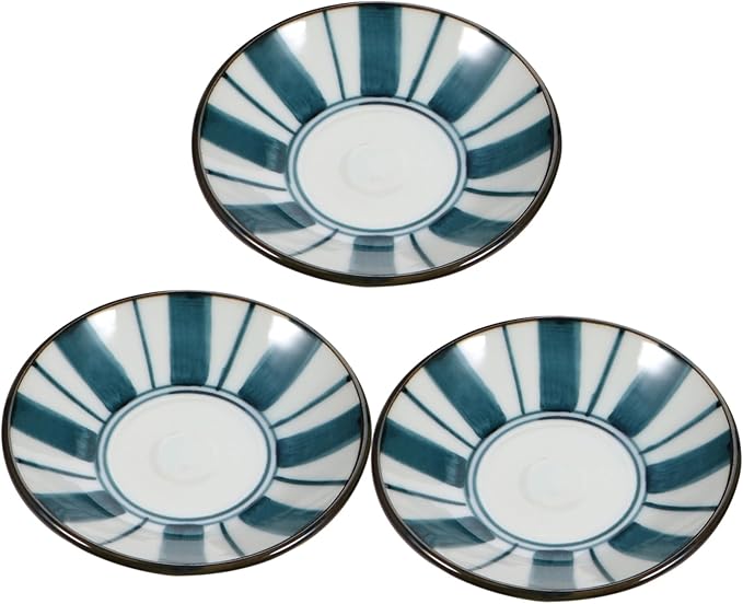 3pcs Ceramic Seasoning Dish Japanese Style Plates for Dipping Sauces Appetizers and Spices - Tableware for Family and Picnics